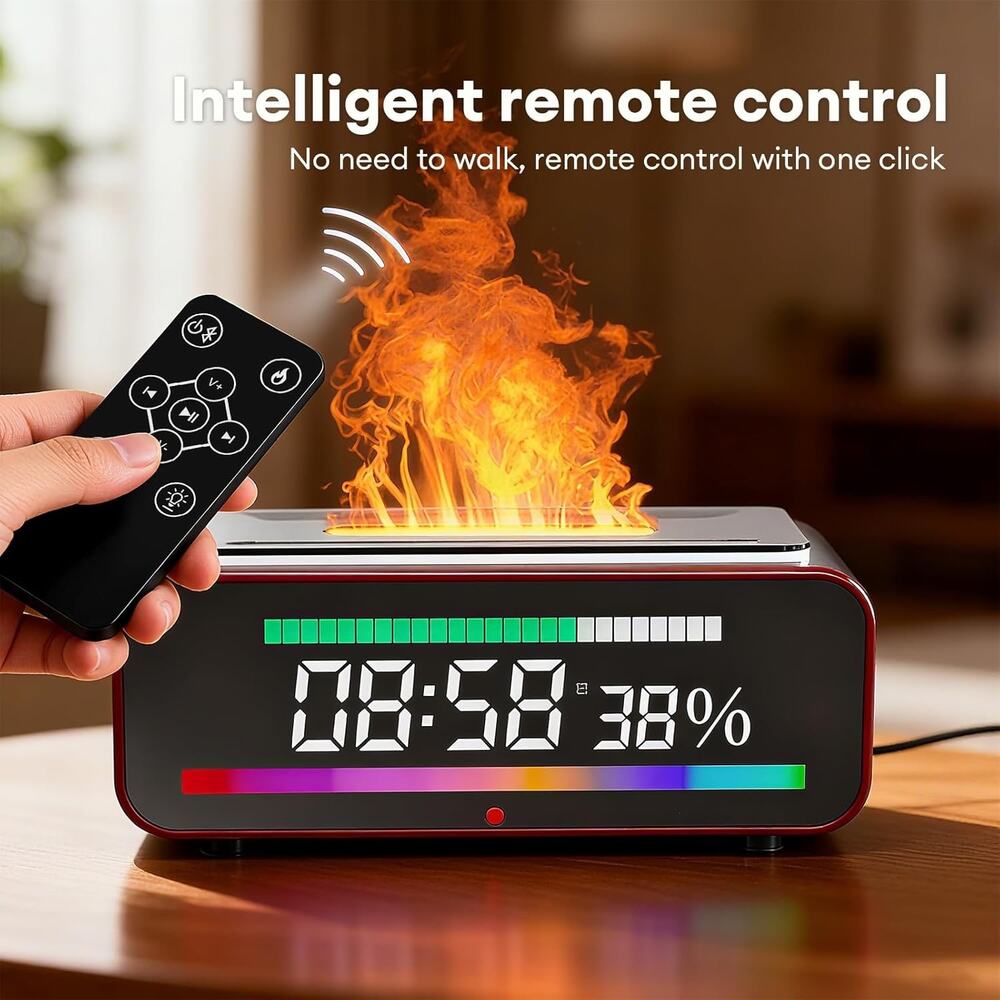 Fireplace Diffusers For Essential Oils, 400ml Flame Humidifier With Bluetooth - Picture 4 of 16